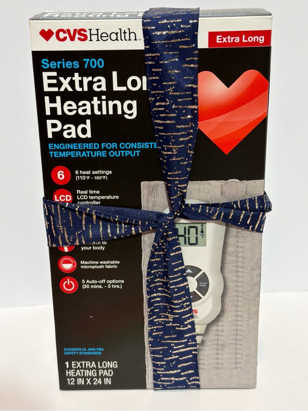 Health Extra Long Heating Pad Series 700 | 12x24 Heated Pad | LCD Temp Control